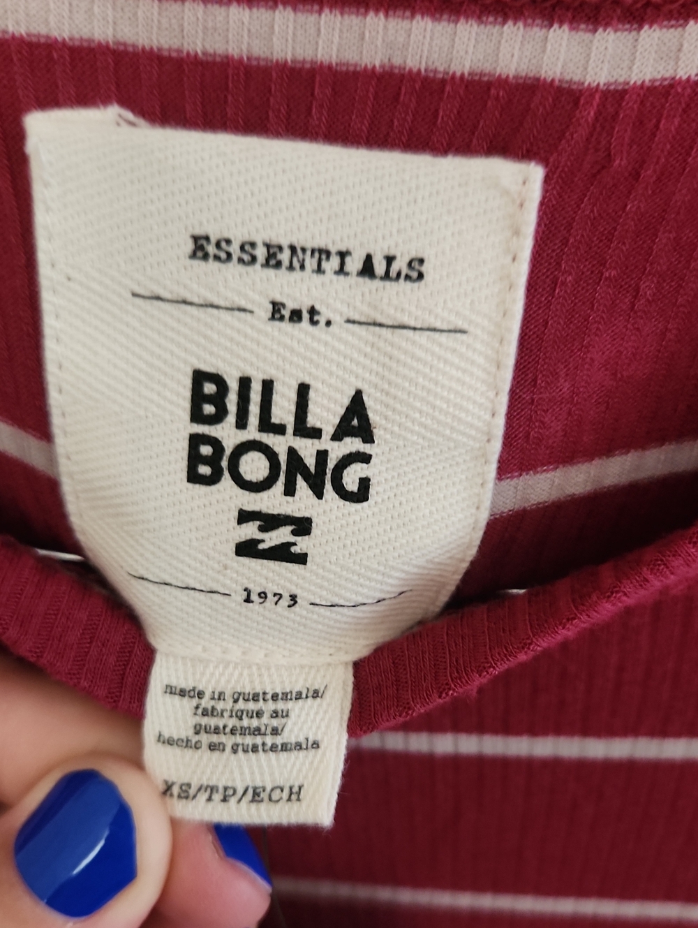NWT Billabong Right Move Burgundy Striped T-shirt Dress XS - Picture 6 of 10